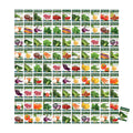 Grid of 100 vegetable seed packets