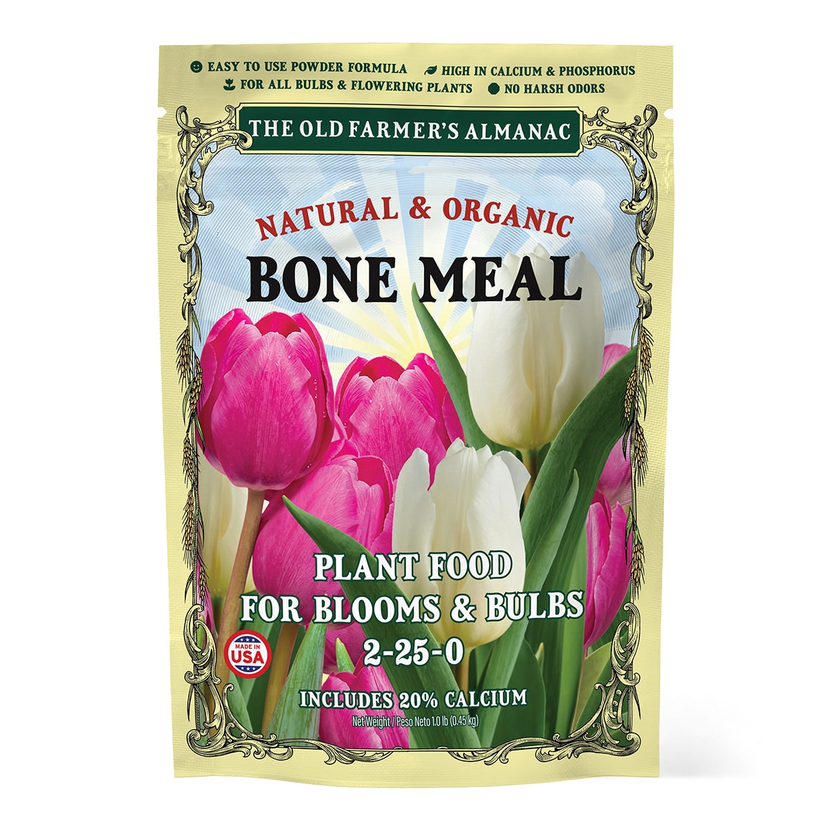 Front View of a Package of The Old Farmer's Almanac Bone Meal 