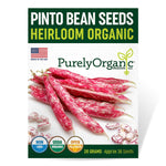 Purely Organic Pinto Beans - USDA Organic, Non-GMO, Open Pollinated, Heirloom, USA Origin, Vegetable Seeds