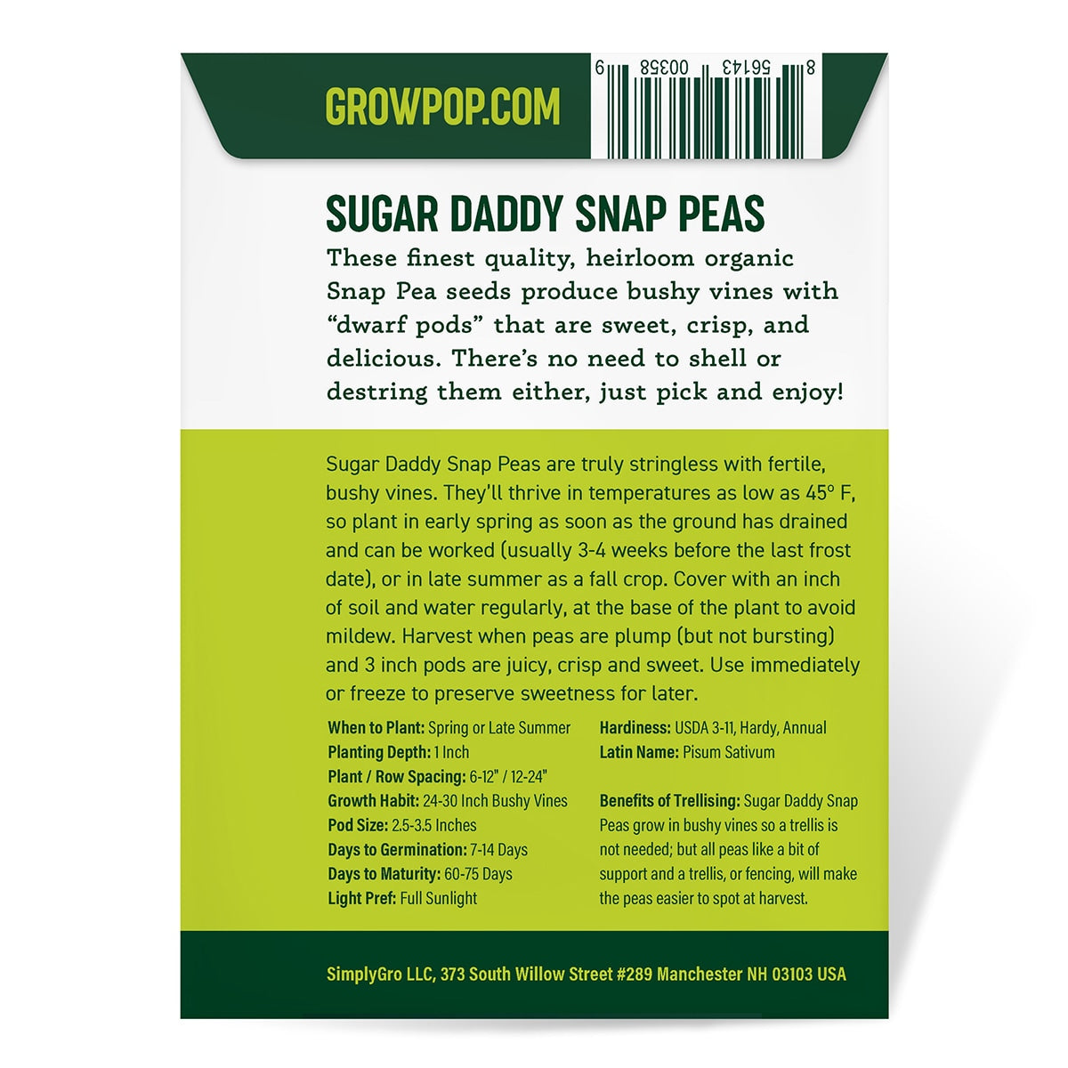 Back View of a Package of Purely Organic Products Seeds