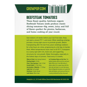 Purely Organic Ponderosa Red Beefsteak Tomato Seeds - USDA Organic, Non-GMO, Open Pollinated, Heirloom, USA Origin, Vegetable Seeds