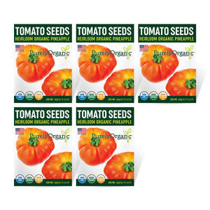 Purely Organic Pineapple Tomato Seeds - USDA Organic, Non-GMO, Open Pollinated, Heirloom, USA Origin, Vegetable Seeds