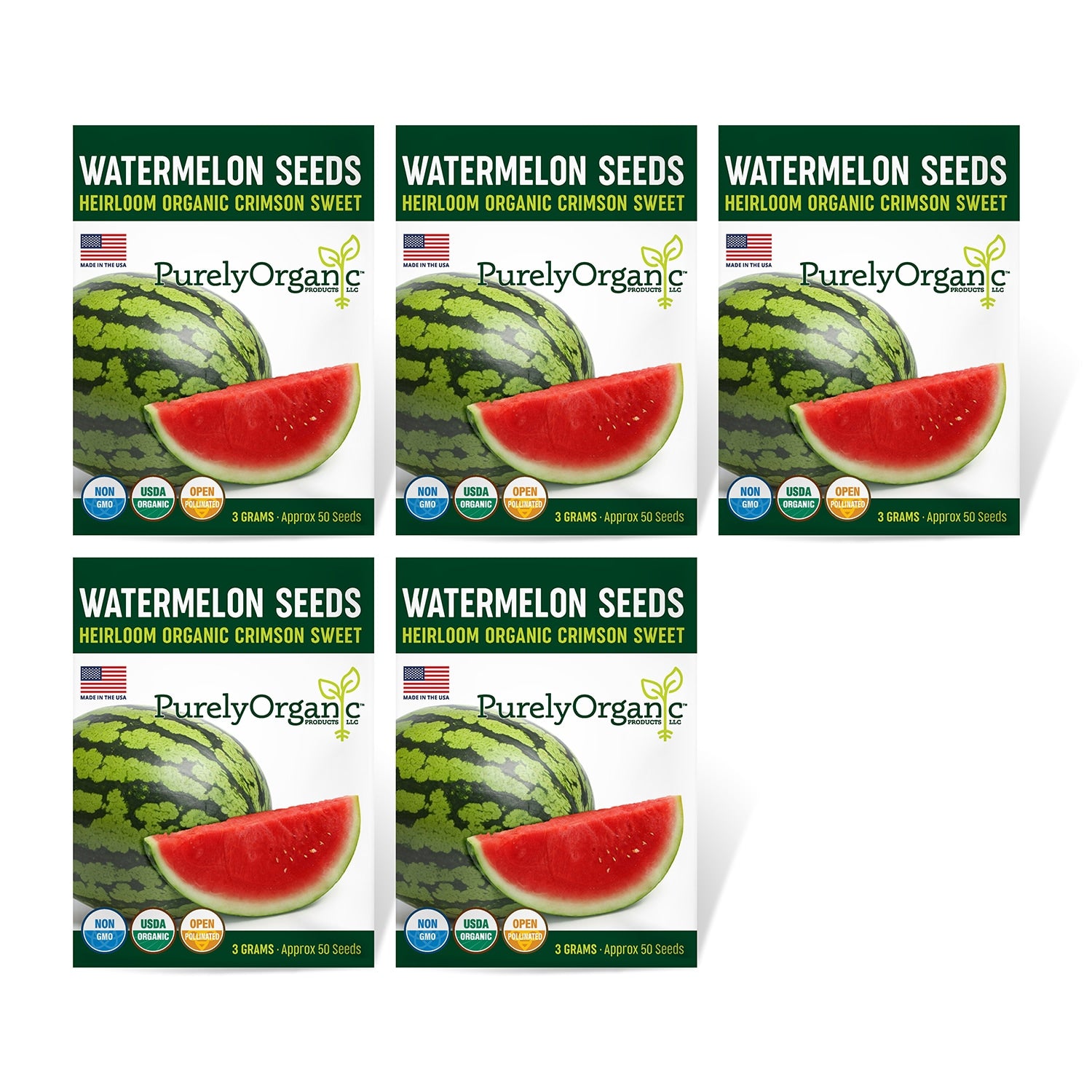 5 Pack of Purely Organic Products Watermelon