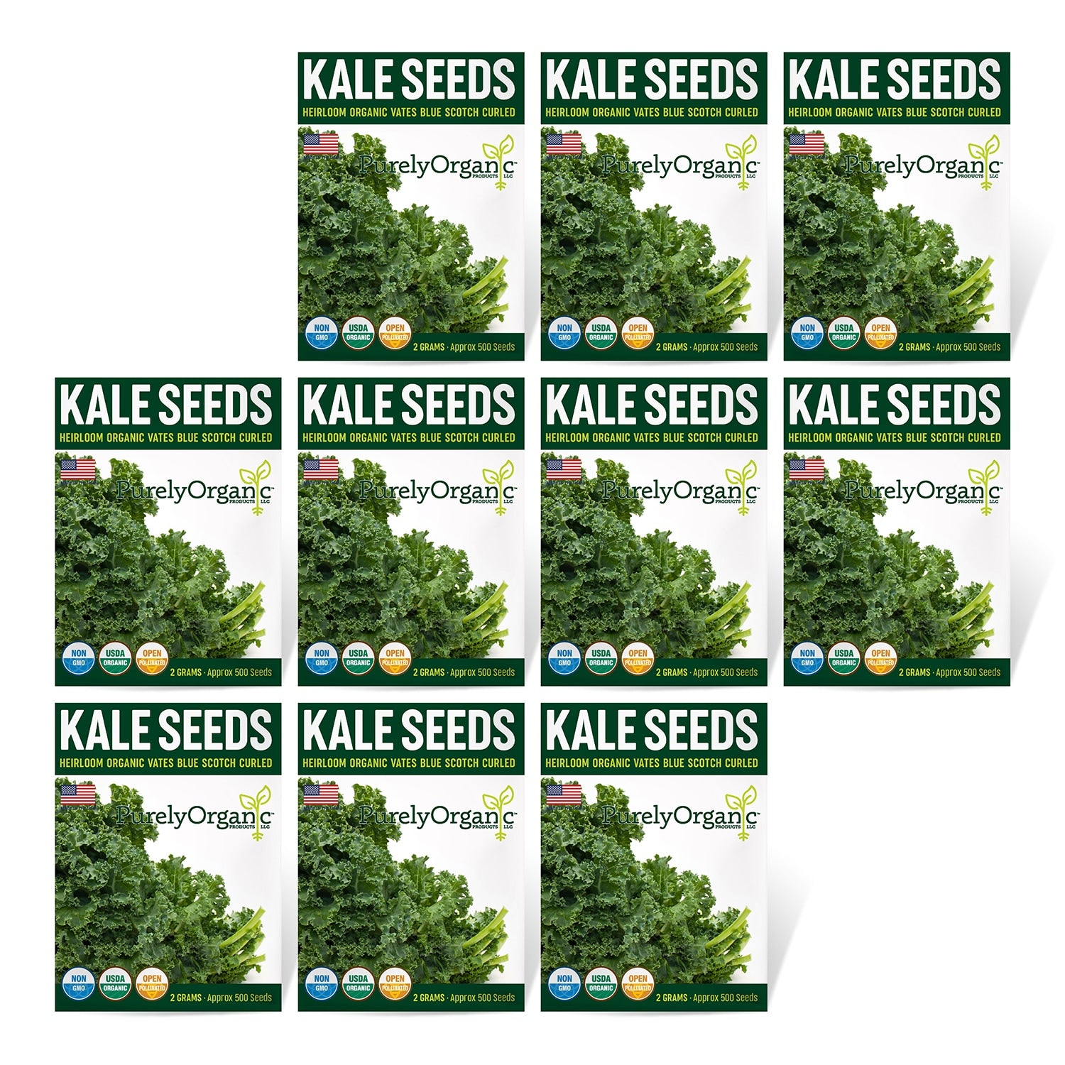 10 Pack of Purely Organic Products Kale