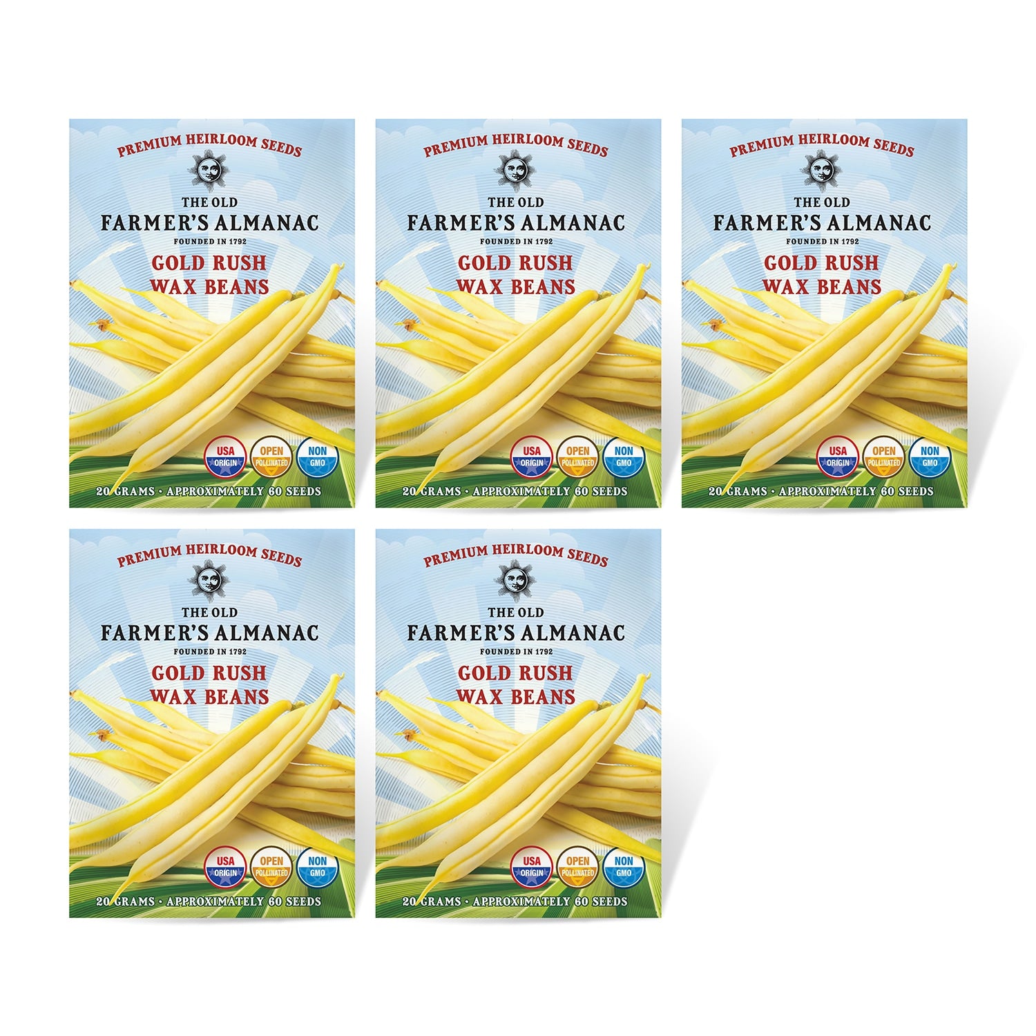 5 Pack The Old Farmer's Almanac Wax Beans