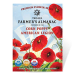 The Old Farmer's Almanac American Legion Corn Poppy Seeds - Premium Non-GMO, Open Pollinated, USA Origin, Flower Seeds