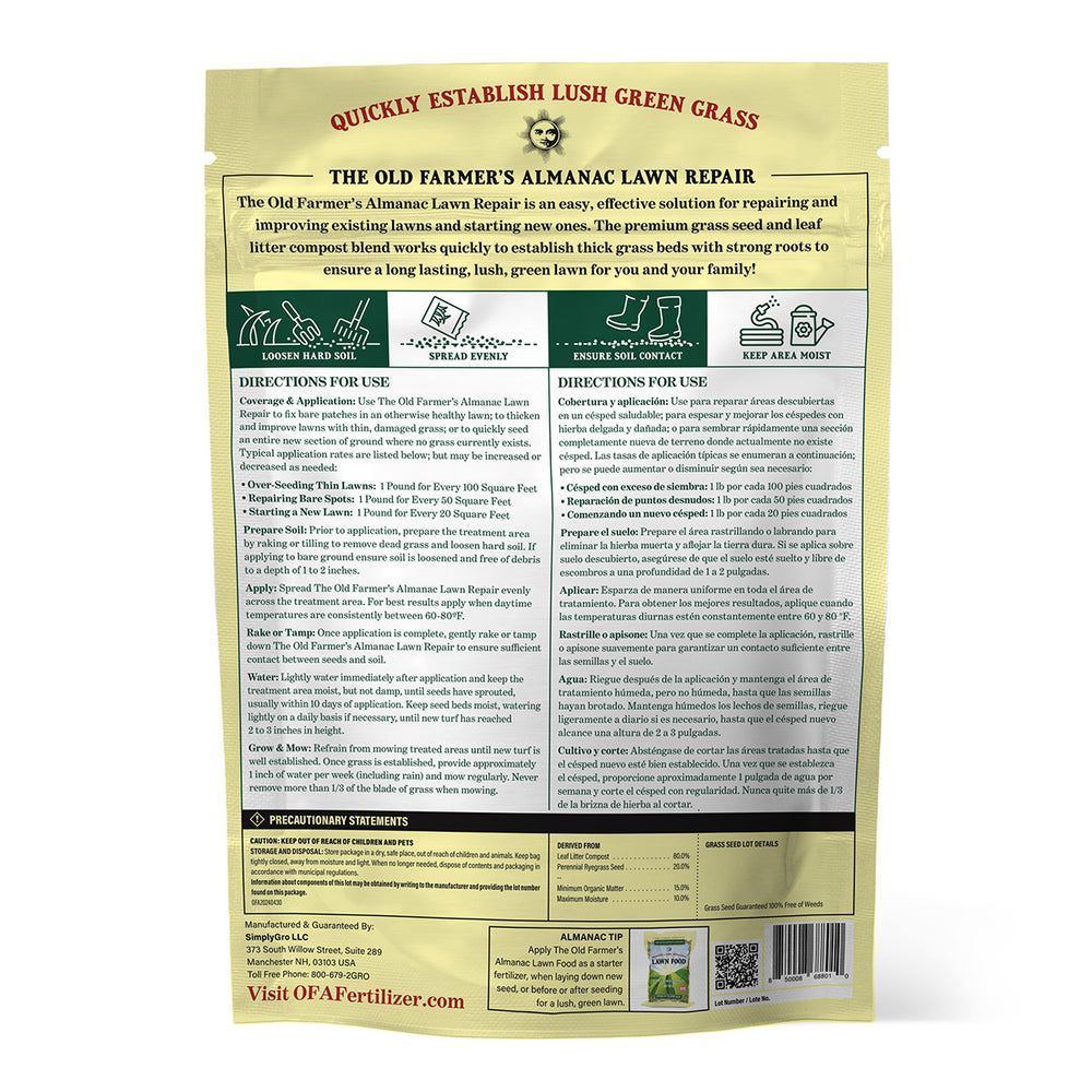 The Old Farmer's Almanac Lawn Repair Premium Grass Seed & Compost Blend