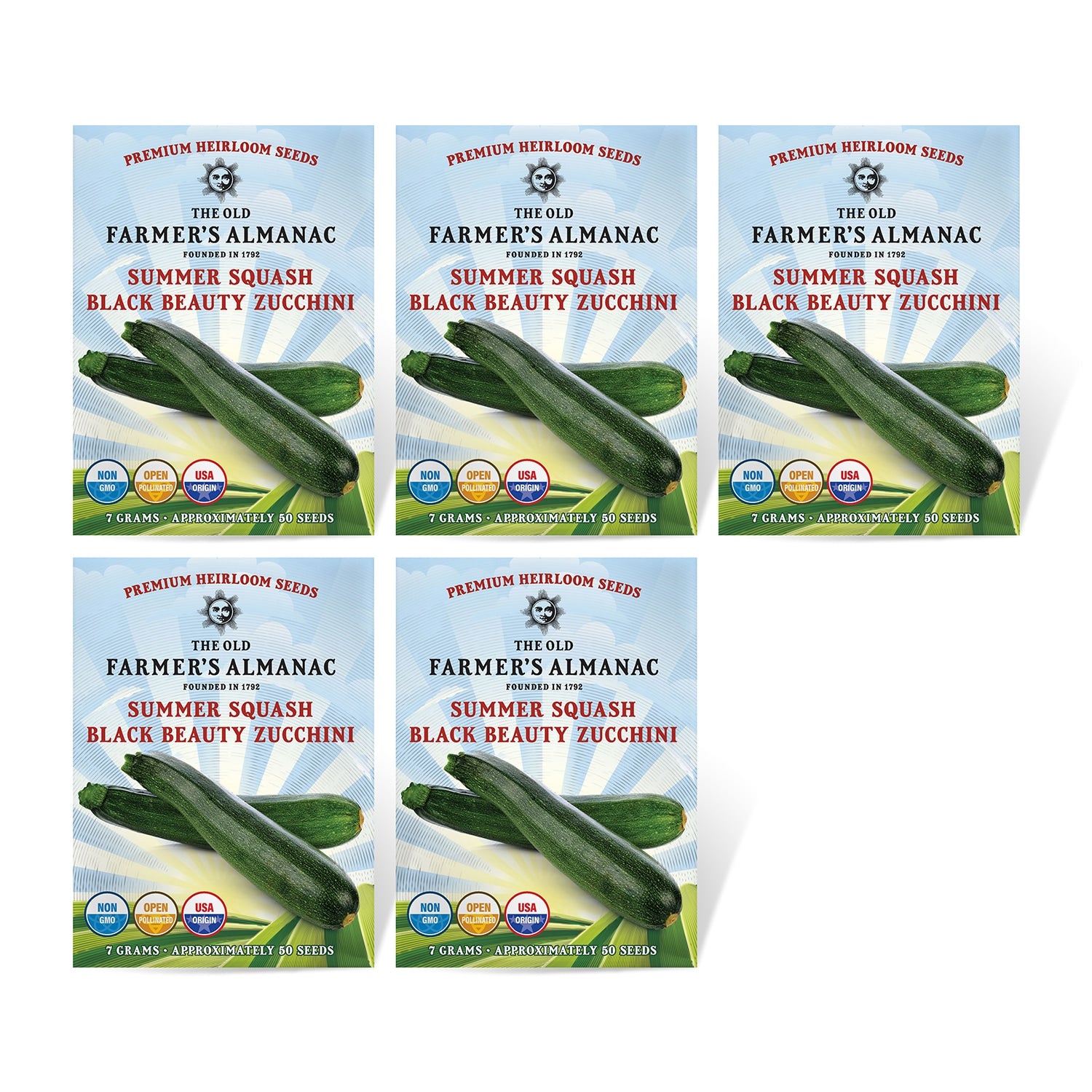 5 Pack of The Old Farmer's Almanac Zucchini