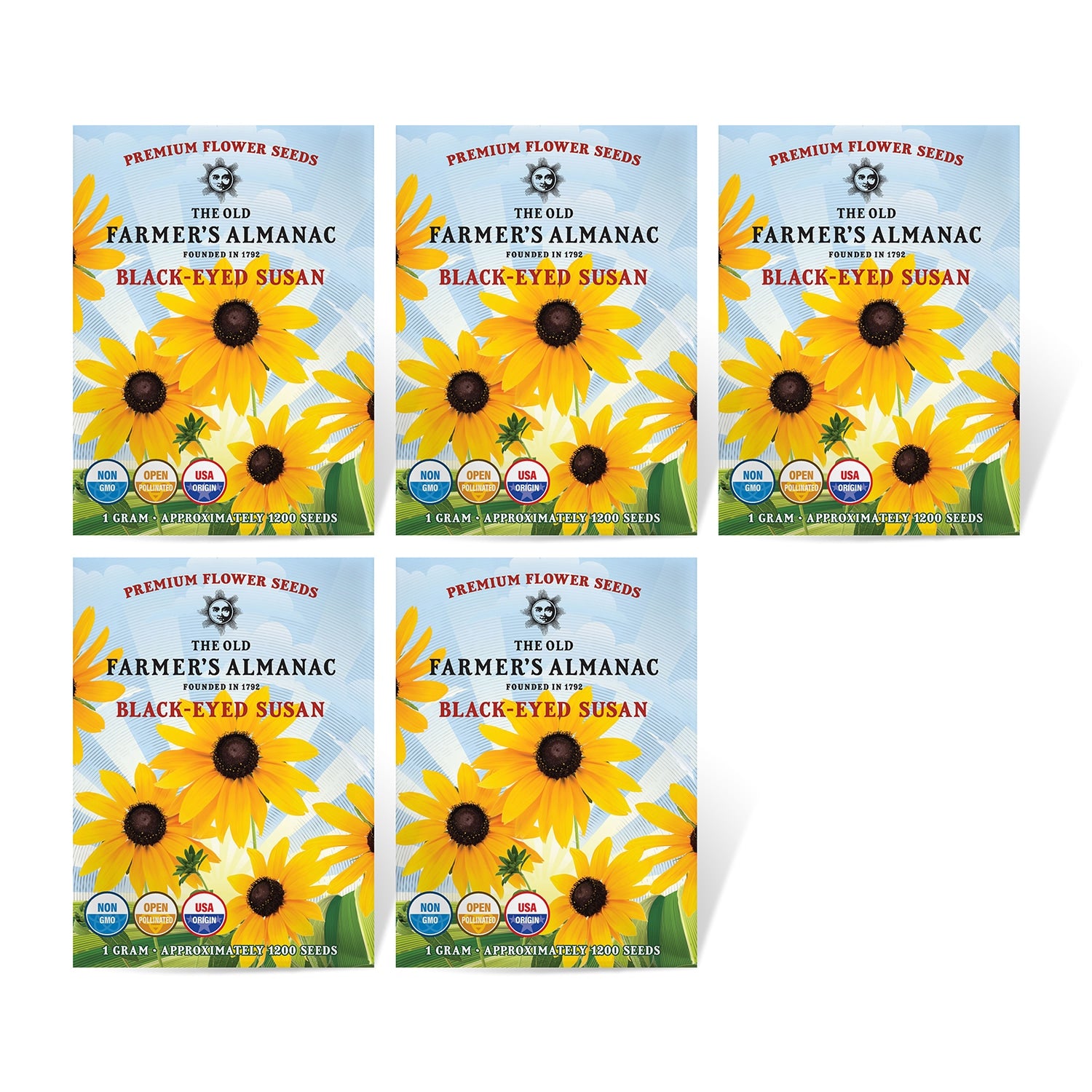 Set of 5 The Old Farmer's Almanac Black Eyed Susans 