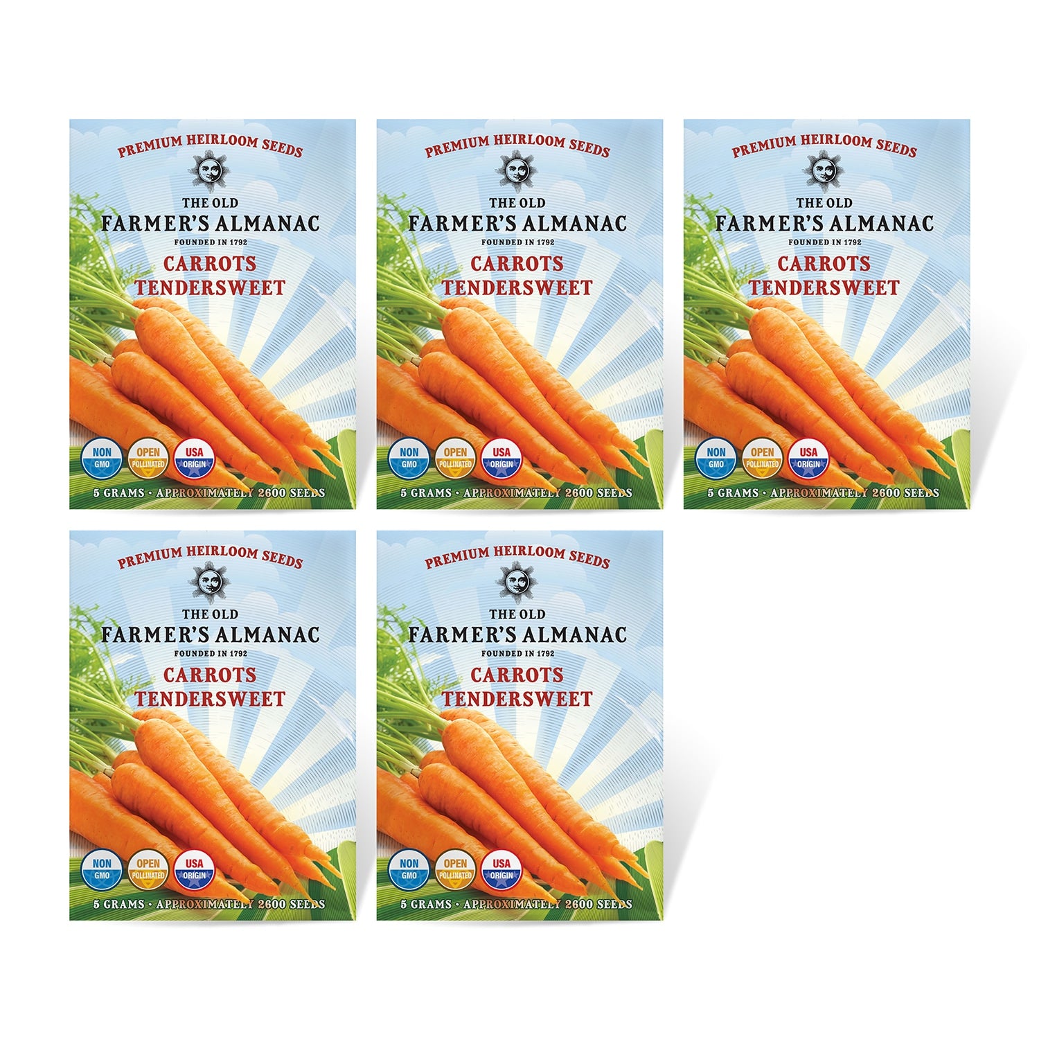 5 Pack of The Old Farmer's Almanac Carrots