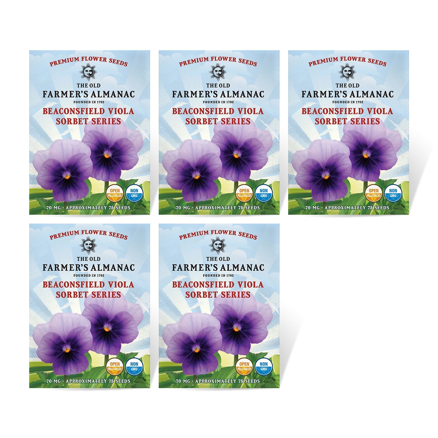Set of 5 The Old Farmer's Almanac Beaconsfield Viola 