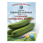 The Old Farmer's Almanac Heirloom Tendergreen Burpless Cucumber Seeds - Premium Non-GMO, Open Pollinated, Vegetable Seeds