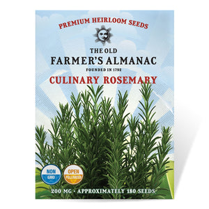 The Old Farmer's Almanac Heirloom Culinary Rosemary Seeds - Premium Non-GMO, Open Pollinated, Herb Seeds