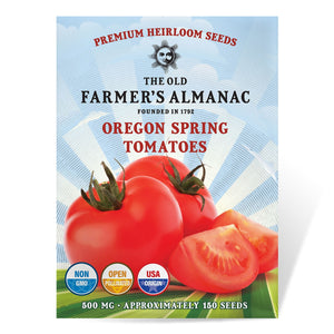 The Old Farmer's Almanac Heirloom Oregon Spring Tomato Seeds - Premium Non-GMO, Open Pollinated, Vegetable Seeds