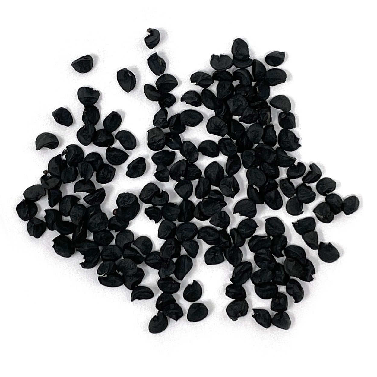 A close view of seeds on a white background 