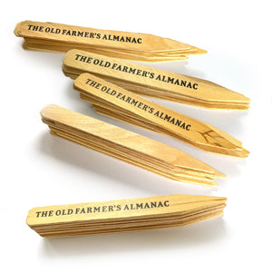 The Old Farmer's Almanac Wooden Garden Plant Markers (40 Stakes - 8.0 x 0.875 Inches Each)